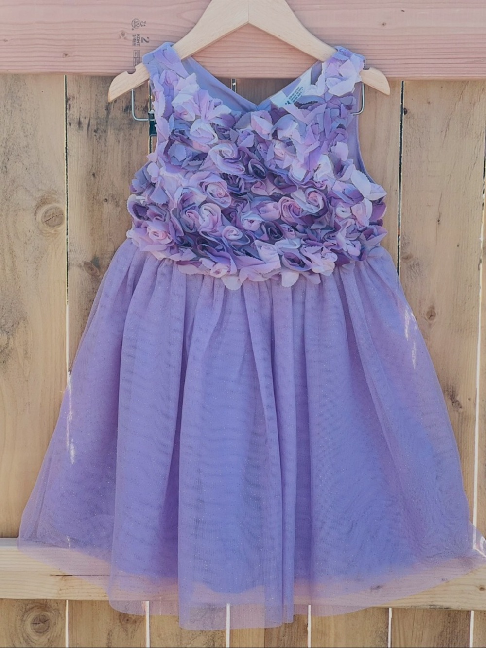 H&M tulle dress with a rosette-embellished bodice Lilac - Picture 2 of 8